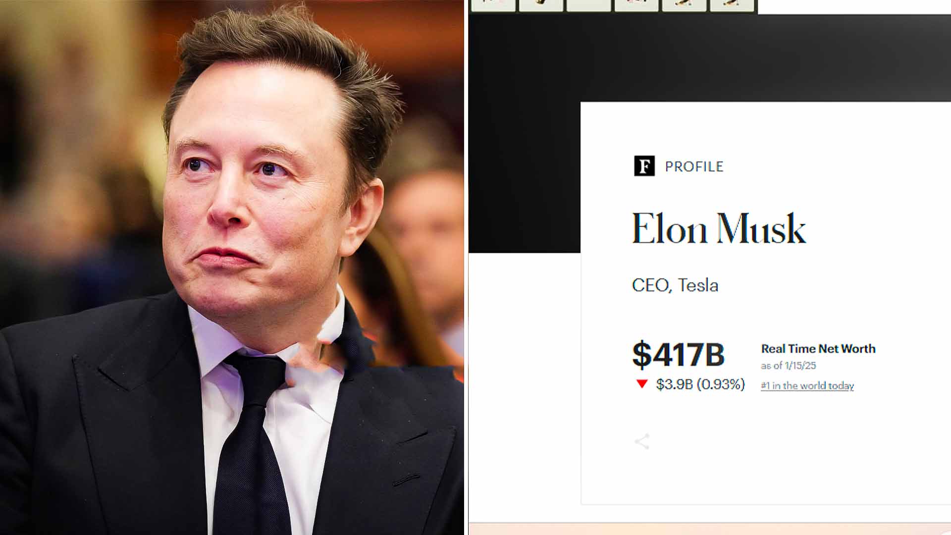 Elon Musk wealth has decreased from $439.2 billion to $417 billion