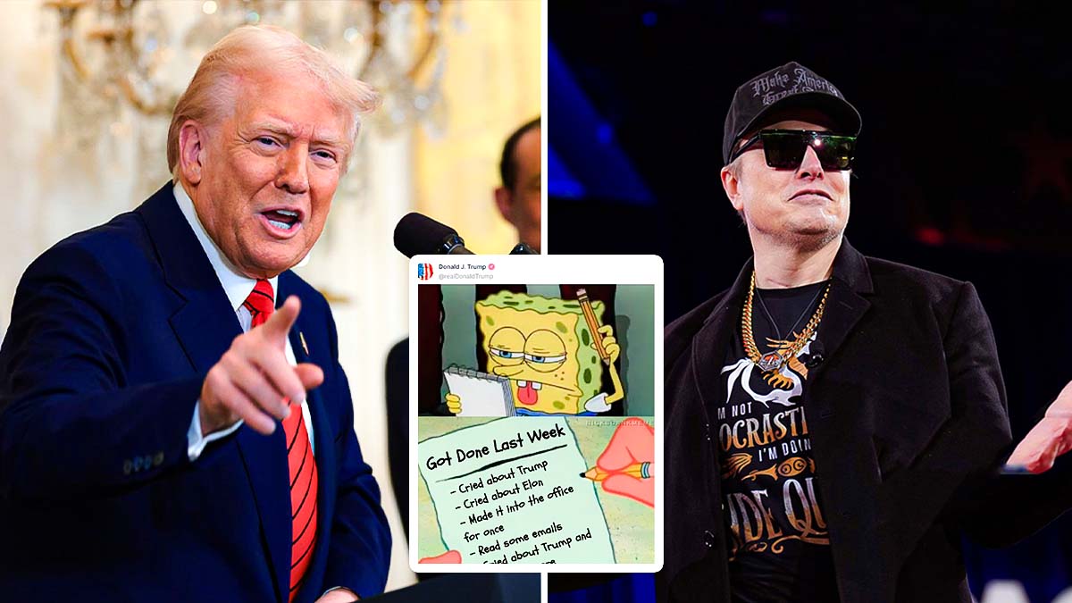 Trump Trolls Critics with SpongeBob Meme Amid Federal Workforce Controversy