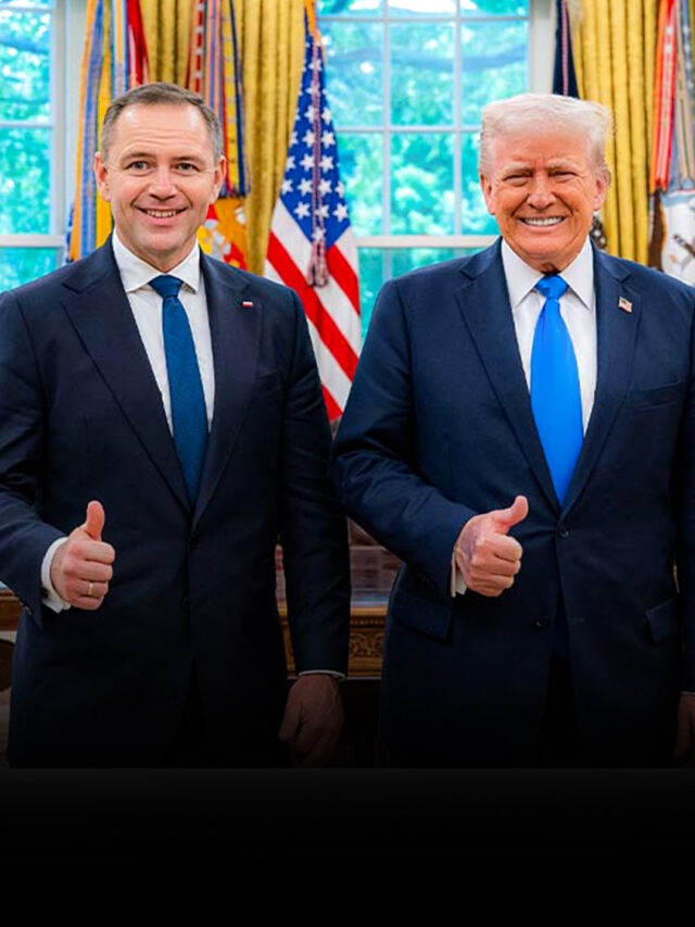President Donald Trump welcomed Polish presidential candidate Karol Nawrocki to the Oval Office